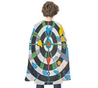 NWTRJ Colorful Dart Board Halloween Cape Reversible Red Vampire Cloak Lightweight Christmas Halloween Cosplay Costume For Men And Women