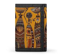 NWTRJ Creative African Culture Wallet for Women Men Trifold Wallets with Keychain Holder Zipper Coin Purse RFID Credit Card Holder Cute Cash Purse