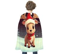 NWTRJ Cute Christmas Reindeer Halloween Cape Reversible Red Vampire Cloak Lightweight Christmas Halloween Cosplay Costume For Men And Women