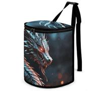 NWTRJ Dragon Car Trash Can with Lid Reusable Waterproof Car Trash Bag Hanging Vehicle Garbage Can Multipurpose Storage Box for Vehicle Travel Camping Picnicing