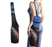 NWTRJ Dragon Yoga Mat Bag Long Tote Yoga Bag with Large Side Pocket Yoga Mat Carrier Fit Most Size Mats