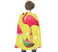 NWTRJ Flamingo And Watermelon Halloween Cape Reversible Red Vampire Cloak Lightweight Christmas Halloween Cosplay Costume For Men And Women