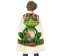 NWTRJ Frog Wearing Glasses Halloween Cape Reversible Red Vampire Cloak Lightweight Christmas Halloween Cosplay Costume For Men And Women