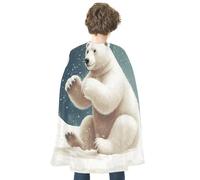 NWTRJ Funny Polar Bear Playing Snowball Halloween Cape Reversible Red Vampire Cloak Lightweight Christmas Halloween Cosplay Costume For Men And Women