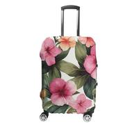 NWTRJ Hawaiian Flower Print Travel Luggage Cover Elastic Washable Suitcase Cover Dustproof Anti-Scratch Suitcase Protector Fits 19-32 Inch Luggage, Style, S
