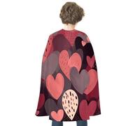 NWTRJ Heart Shapes of Different Sizes Halloween Cape Reversible Red Vampire Cloak Lightweight Christmas Halloween Cosplay Costume For Men And Women