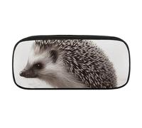 NWTRJ Hedgehog Pencil Case Waterproof Leather Pencil Bag Large Capacity Pen Pounch Cosmetic Makeup Bag for Women Men