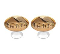 NWTRJ Kitchen Cabinet Knobs 2 Pack, Modern Style Drawer Dresser Knob Pulls Ancient Egypt Round Drawer Knobs for Home Office Kitchen