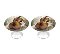 NWTRJ Kitchen Cabinet Knobs 2 Pack, Modern Style Drawer Dresser Knob Pulls Butterfly and Cello Round Drawer Knobs for Home Office Kitchen