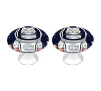 NWTRJ Kitchen Cabinet Knobs 2 Pack, Modern Style Drawer Dresser Knob Pulls Cat in Spacess Round Drawer Knobs for Home Office Kitchen
