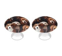 NWTRJ Kitchen Cabinet Knobs 2 Pack, Modern Style Drawer Dresser Knob Pulls Dogs Round Drawer Knobs for Home Office Kitchen
