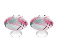 NWTRJ Kitchen Cabinet Knobs 2 Pack, Modern Style Drawer Dresser Knob Pulls Flamingo Round Drawer Knobs for Home Office Kitchen