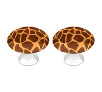 NWTRJ Kitchen Cabinet Knobs 2 Pack, Modern Style Drawer Dresser Knob Pulls Giraffe Print Round Drawer Knobs for Home Office Kitchen