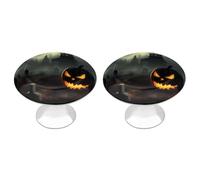 NWTRJ Kitchen Cabinet Knobs 2 Pack, Modern Style Drawer Dresser Knob Pulls Halloween Horror Round Drawer Knobs for Home Office Kitchen