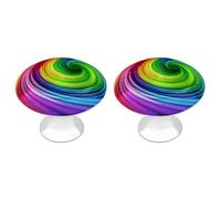 NWTRJ Kitchen Cabinet Knobs 2 Pack, Modern Style Drawer Dresser Knob Pulls Rainbow Spiral Round Drawer Knobs for Home Office Kitchen