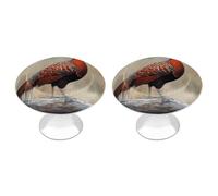 NWTRJ Kitchen Cabinet Knobs 2 Pack, Modern Style Drawer Dresser Knob Pulls Red Pheasant Round Drawer Knobs for Home Office Kitchen