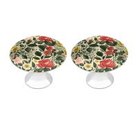 NWTRJ Kitchen Cabinet Knobs 2 Pack, Modern Style Drawer Dresser Knob Pulls Rose Flower Round Drawer Knobs for Home Office Kitchen