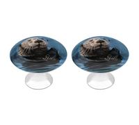 NWTRJ Kitchen Cabinet Knobs 2 Pack, Modern Style Drawer Dresser Knob Pulls Sea Otter Round Drawer Knobs for Home Office Kitchen