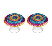 NWTRJ Kitchen Cabinet Knobs 2 Pack, Modern Style Drawer Dresser Knob Pulls Tie Dye Pattern Round Drawer Knobs for Home Office Kitchen