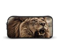 NWTRJ Large Capacity Pencil Case Angry Lion Pen Pouch Cute Zipper Comsmetic Makeup Bag Storage Bag for Women Men