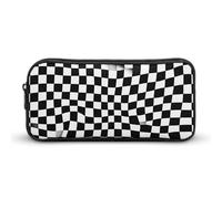 NWTRJ Large Capacity Pencil Case Checkered Flag Pen Pouch Cute Zipper Comsmetic Makeup Bag Storage Bag for Women Men