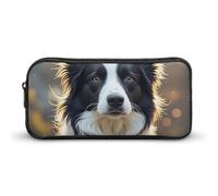 NWTRJ Large Capacity Pencil Case Cute Border Collie Pen Pouch Cute Zipper Comsmetic Makeup Bag Storage Bag for Women Men