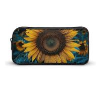 NWTRJ Large Capacity Pencil Case The Most Beautiful Sunflower Pen Pouch Cute Zipper Comsmetic Makeup Bag Storage Bag for Women Men