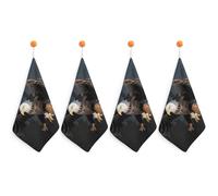 NWTRJ Microfiber Hand Towels Absorbent Soft Decorative Bathroom Towel Lightweight Breathable 3D Bald Eagle Kitchen Dish Towels for Hotel Spa Gym Home Decorations 4PCS