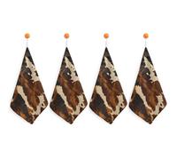 NWTRJ Microfiber Hand Towels Absorbent Soft Decorative Bathroom Towel Lightweight Breathable Abstract Cow Skin Kitchen Dish Towels for Hotel Spa Gym Home Decorations 4PCS