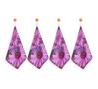 NWTRJ Microfiber Hand Towels Absorbent Soft Decorative Bathroom Towel Lightweight Breathable Flower Purple Butterfly Kitchen Dish Towels for Hotel Spa Gym Home Decorations 4PCS