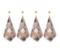 NWTRJ Microfiber Hand Towels Absorbent Soft Decorative Bathroom Towel Lightweight Breathable French Bulldog Print Kitchen Dish Towels for Hotel Spa Gym Home Decorations 4PCS