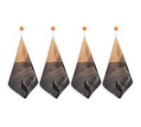 NWTRJ Microfiber Hand Towels Absorbent Soft Decorative Bathroom Towel Lightweight Breathable Penguins at Dusk Kitchen Dish Towels for Hotel Spa Gym Home Decorations 4PCS