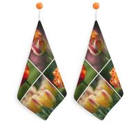 NWTRJ Microfiber Hand Towels Absorbent Soft Decorative Bathroom Towel Lightweight Breathable Sun Shining on Flowers Kitchen Dish Towels for Hotel Spa Gym Home Decorations 2PCS