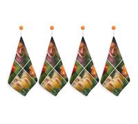 NWTRJ Microfiber Hand Towels Absorbent Soft Decorative Bathroom Towel Lightweight Breathable Sun Shining on Flowers Kitchen Dish Towels for Hotel Spa Gym Home Decorations 4PCS