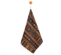 NWTRJ Microfiber Hand Towels Absorbent Soft Decorative Bathroom Towel Lightweight Breathable Traditional African Design Pattern Kitchen Dish Towels for Hotel Spa Gym Home Decorations 1PCS