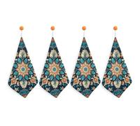 NWTRJ Microfiber Hand Towels Absorbent Soft Decorative Bathroom Towel Lightweight Breathable Vintage Mandala Flowers Kitchen Dish Towels for Hotel Spa Gym Home Decorations 4PCS