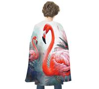 NWTRJ Painted Flamingo Halloween Cape Reversible Red Vampire Cloak Lightweight Christmas Halloween Cosplay Costume For Men And Women