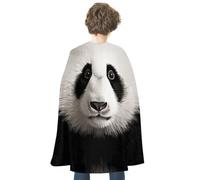 NWTRJ Panda Bear Head Halloween Cape Reversible Red Vampire Cloak Lightweight Christmas Halloween Cosplay Costume For Men And Women