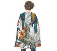 NWTRJ Parrots on Branches Halloween Cape Reversible Red Vampire Cloak Lightweight Christmas Halloween Cosplay Costume For Men And Women