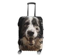 NWTRJ Pastor Border Collie Travel Luggage Cover Elastic Washable Suitcase Cover Dustproof Anti-Scratch Suitcase Protector Fits 19-32 Inch Luggage, style, Small