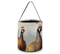 NWTRJ Pheasants Animals Halloween Trick Or Treat Bags Portable Reusable Candy Bucket Tote Bag with Handles Goody Bucket for Halloween Party Supplies Favors
