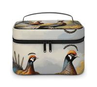 NWTRJ Pheasants Animals Travel Makeup Bag Portable Waterproof Cosmetic Bag PU Leather Makeup Brush Holder Toiletry Bag for Women Ladies, style, 25x18x15cm