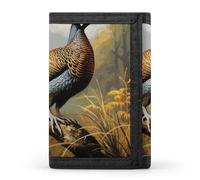 NWTRJ Pheasants Animals Wallet for Women Men Trifold Wallets with Keychain Holder Zipper Coin Purse RFID Credit Card Holder Cute Cash Purse