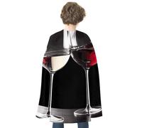NWTRJ Red Wine Glasses Halloween Cape Reversible Red Vampire Cloak Lightweight Christmas Halloween Cosplay Costume For Men And Women