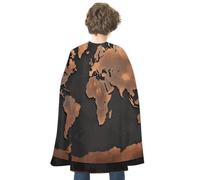 NWTRJ Rust World Map Halloween Cape Reversible Red Vampire Cloak Lightweight Christmas Halloween Cosplay Costume For Men And Women