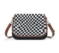 NWTRJ Small Crossbody Bag for Women Shoulder Handbag Lightweight Waterproof Crossbody Travel Purse Checkered Flag Casual Mini Purse with Adjustable Strap