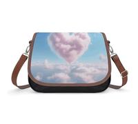 NWTRJ Small Crossbody Bag for Women Shoulder Handbag Lightweight Waterproof Crossbody Travel Purse Heart Shaped Cloud Casual Mini Purse with Adjustable Strap