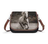 NWTRJ Small Crossbody Bag for Women Shoulder Handbag Lightweight Waterproof Crossbody Travel Purse Horse Running by The Water Casual Mini Purse with Adjustable Strap