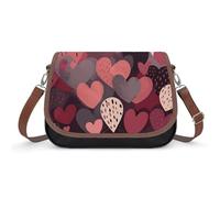 NWTRJ Small Crossbody Bag for Women Shoulder Handbag Lightweight Waterproof Crossbody Travel Purse Heart Shapes of Different Sizes Casual Mini Purse with Adjustable Strap