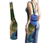NWTRJ South America Satellite Image Yoga Mat Bag Long Tote Yoga Bag with Large Side Pocket Yoga Mat Carrier Fit Most Size Mats